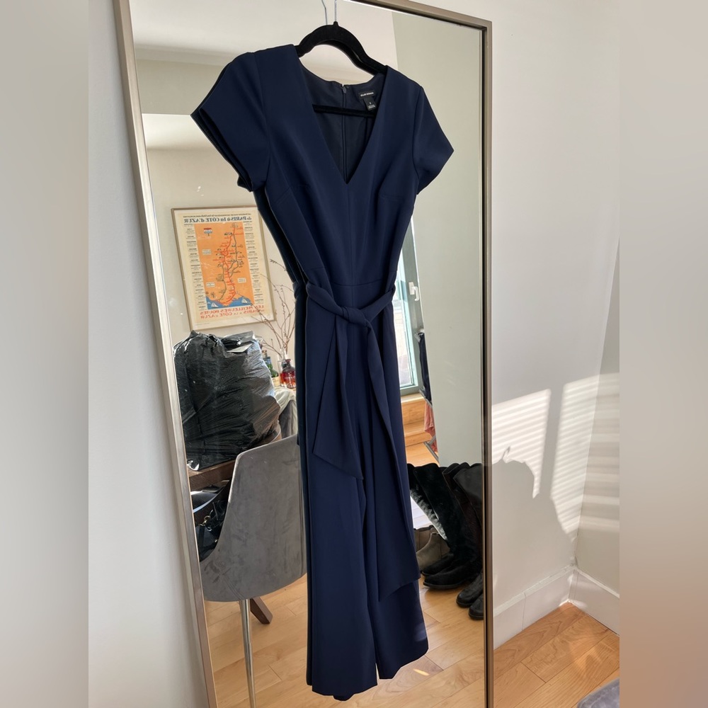 Club Monaco Navy Short Sleeve Jumpsuit